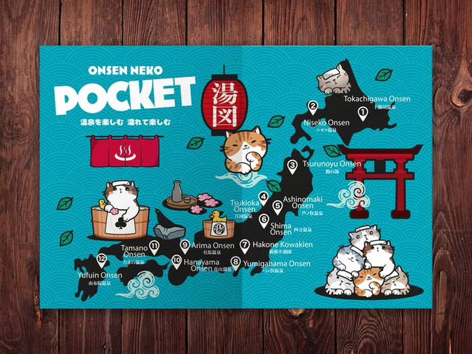 Onsen Neko POCKET Waterproof Travel-size Playing Cards Free Mini luggage