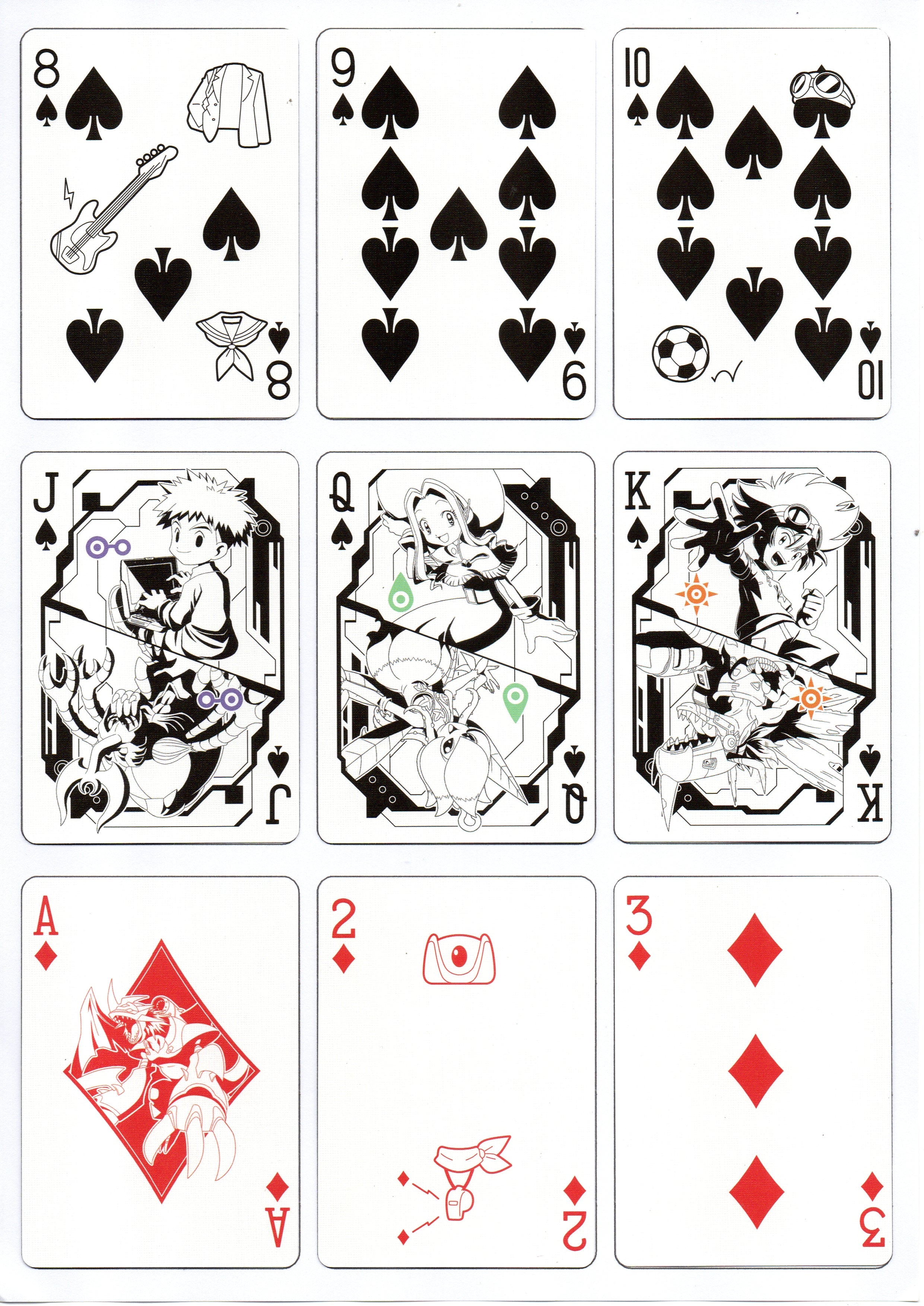 Bicycle Digimon Adventure & Zero-Two themed playing cards