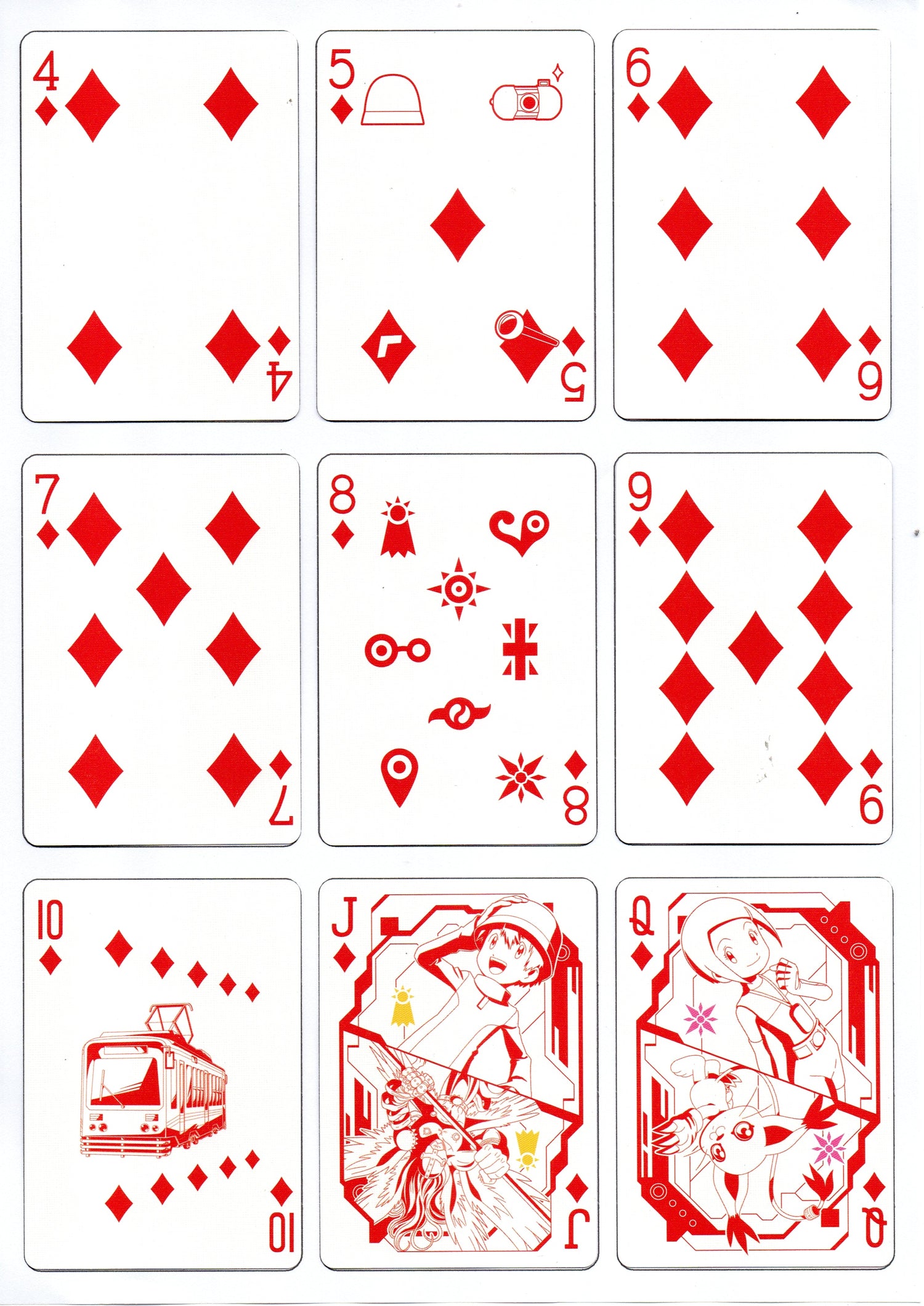 Bicycle Digimon Adventure & Zero-Two themed playing cards