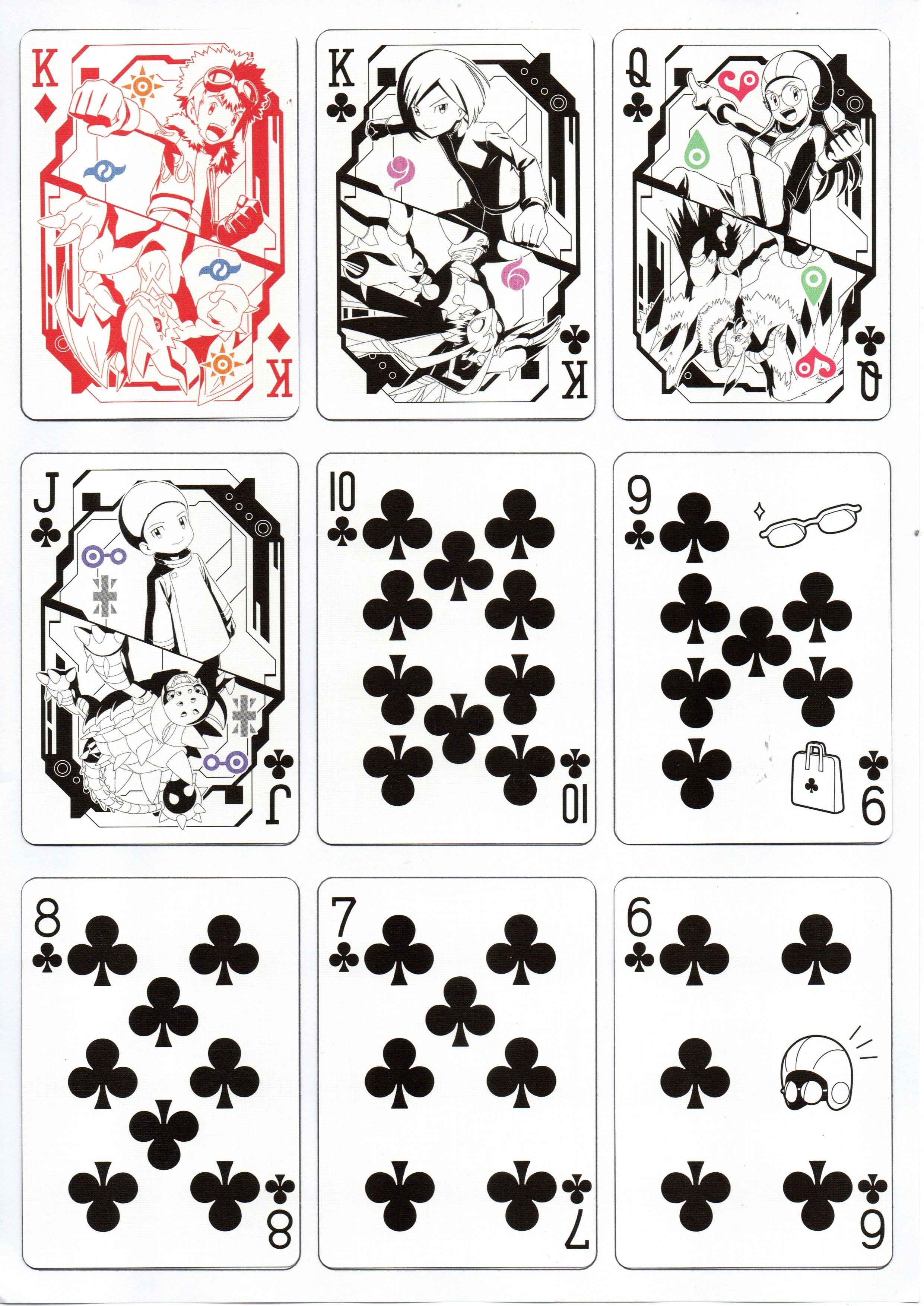 Bicycle Digimon Adventure & Zero-Two themed playing cards