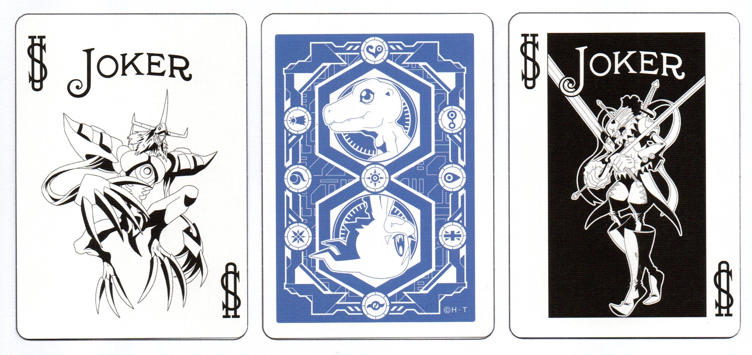 Bicycle Digimon Adventure & Zero-Two themed playing cards