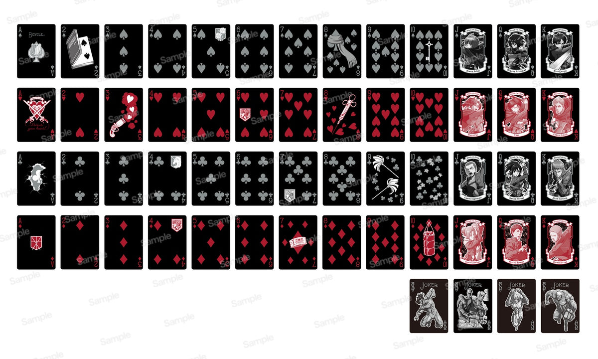 Bicycle Attack on Titan V2 Black Edition Shingeki no Kyojin Playing Cards Japan Manga