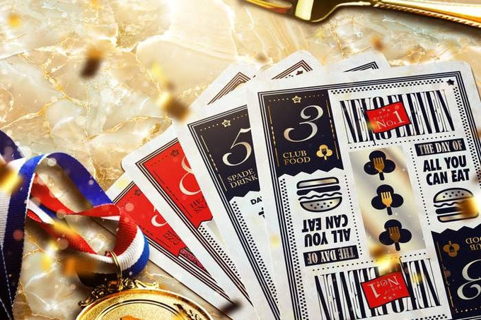 Konbine Neko Food Guide Playing Cards for Foodies Gilded Foil with Pins