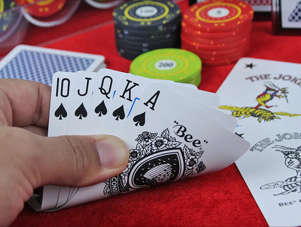 Bee Premium Plastic Gold Playing Cards Jumbo Index Waterproof Deck