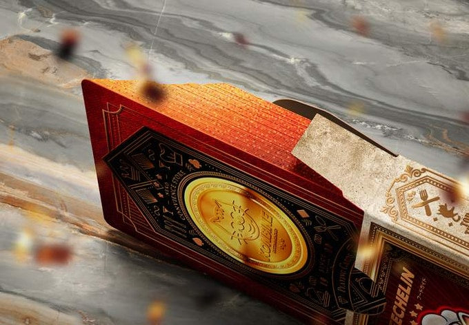 Konbine Neko Food Guide Playing Cards for Foodies Gilded Foil with Pins