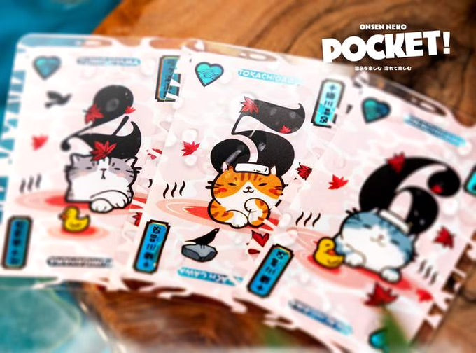Onsen Neko POCKET Waterproof Travel-size Playing Cards Free Mini luggage