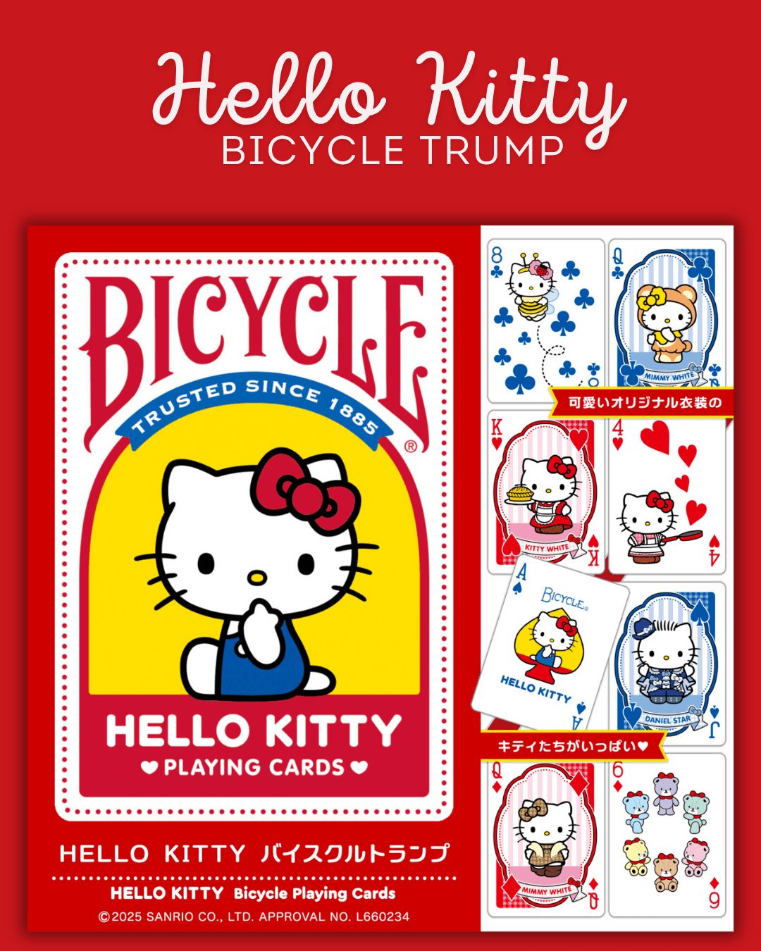 Bicycle Hello Kitty Japan 2025 Edition Playing Cards