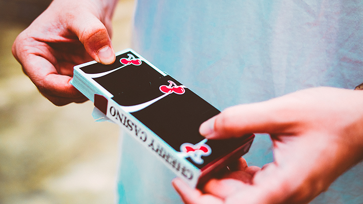 Cherry Casino Sands Mirage Holographic Black Hawk Teal Playing Cards