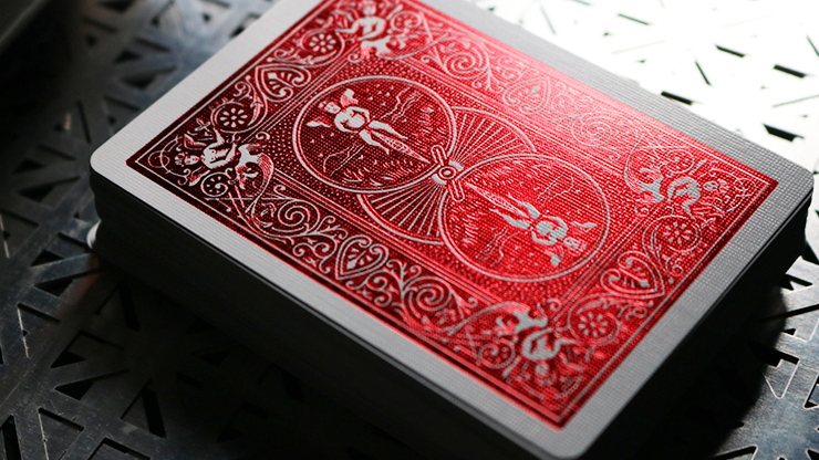 Bicycle Rider Back Crimson Luxe Red Playing Cards