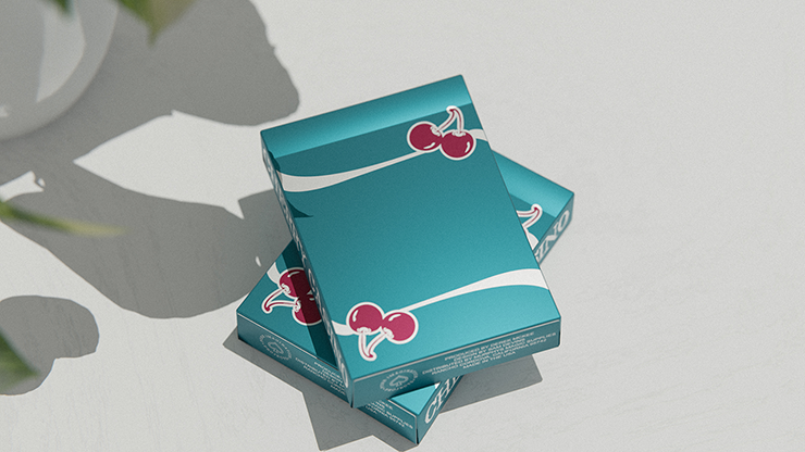 Cherry Casino Sands Mirage Holographic Black Hawk Teal Playing Cards