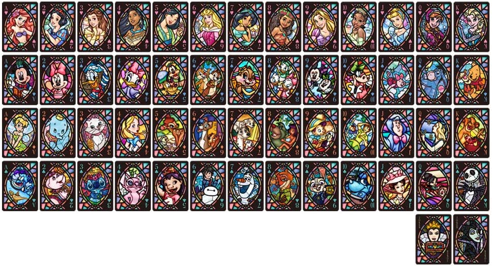 Disney Tokyo Japan Characters Stained Glass Playing Cards