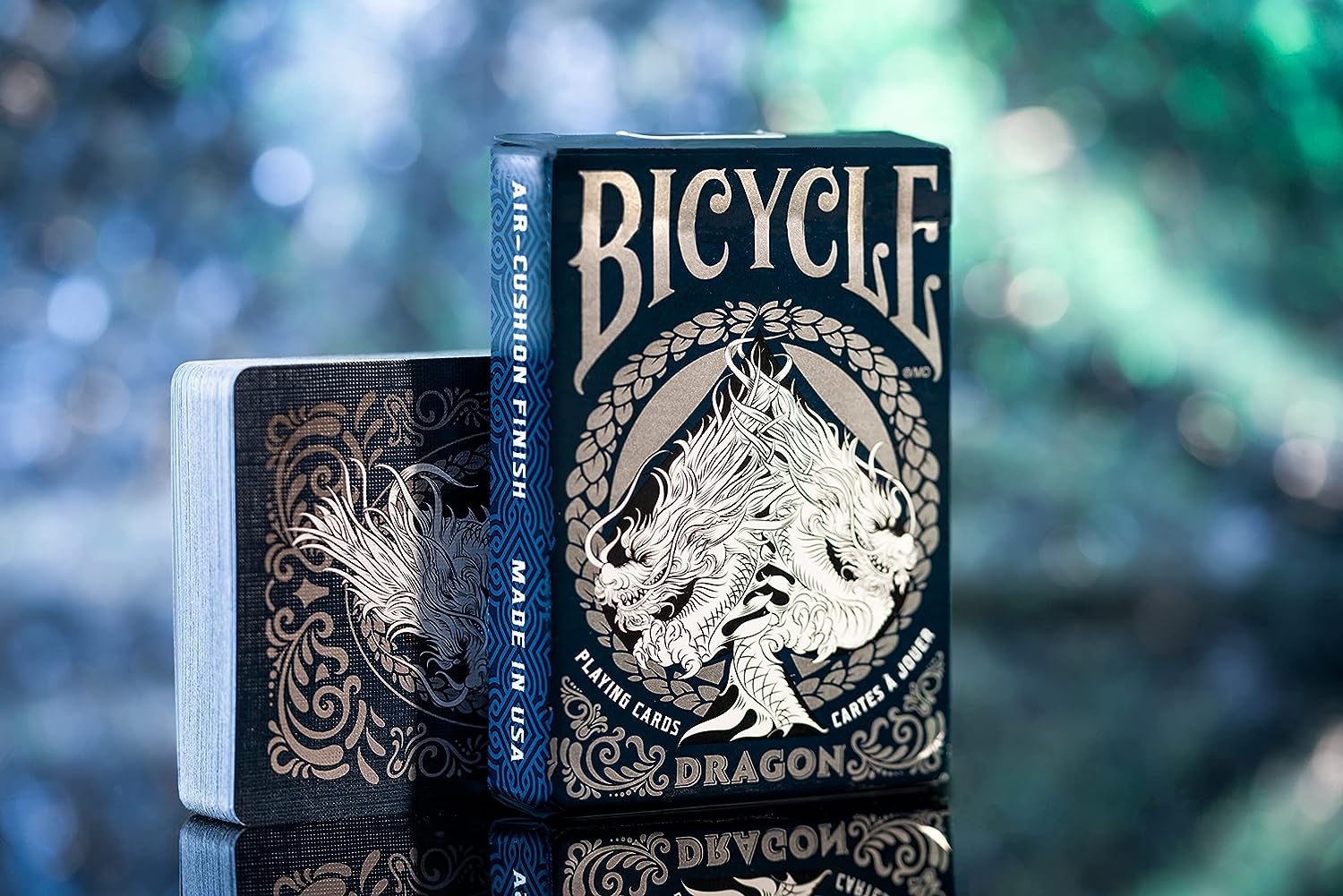 Bicycle Dragon Blue Black Red Gold Playing Cards