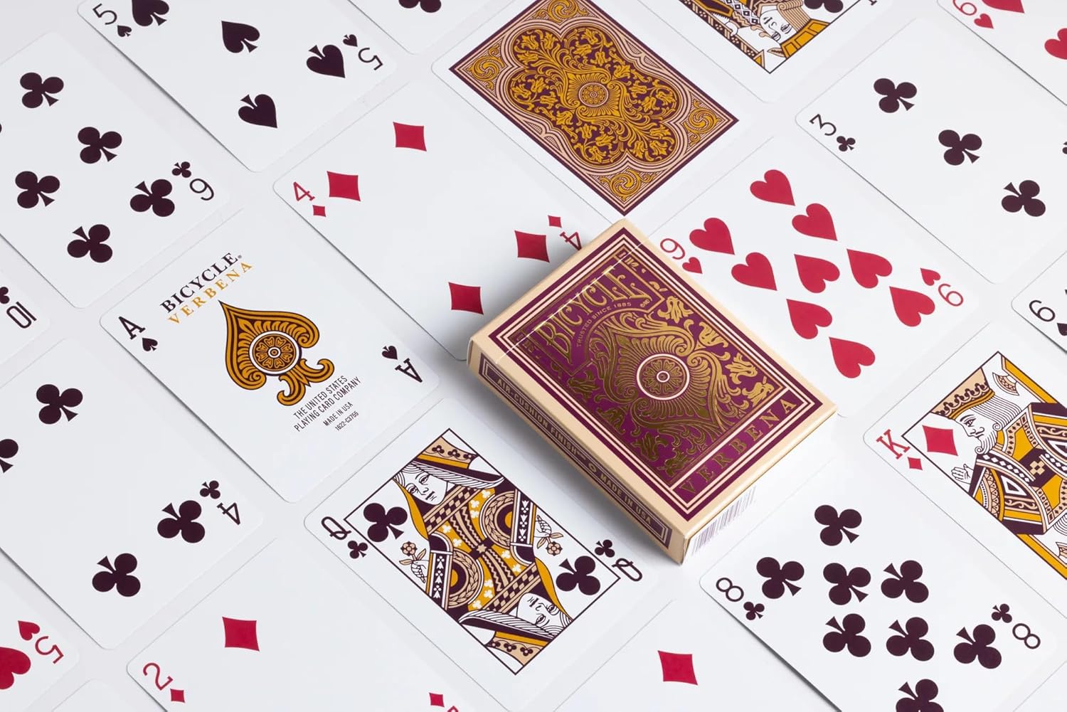 Bicycle Verbena Floral Premium Gold Foil Playing Cards