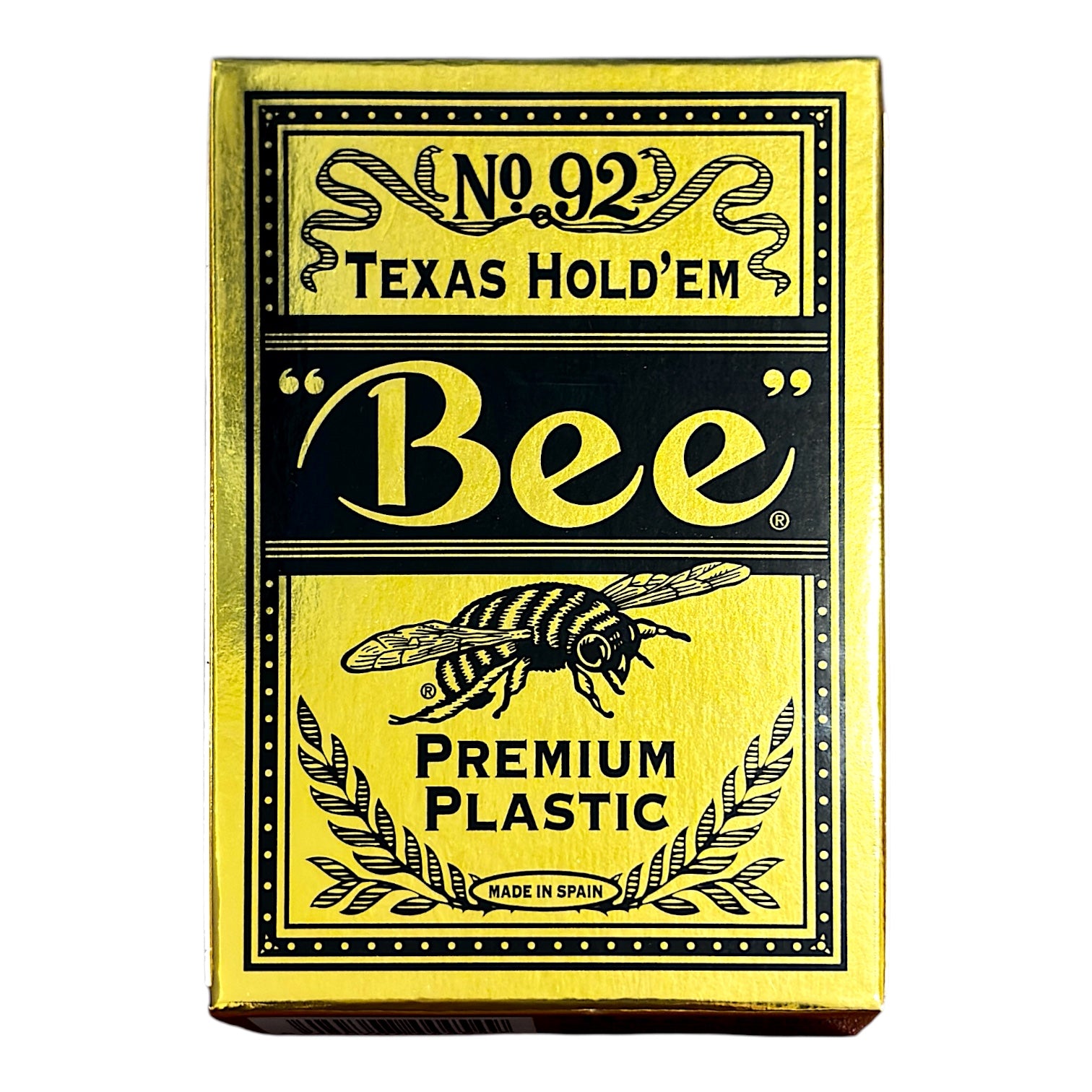 Bee Premium Plastic Gold Playing Cards Jumbo Index Waterproof Deck