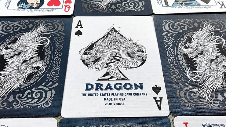 Bicycle Dragon Blue Black Red Gold Playing Cards