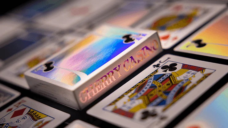 Cherry Casino Sands Mirage Holographic Black Hawk Teal Playing Cards