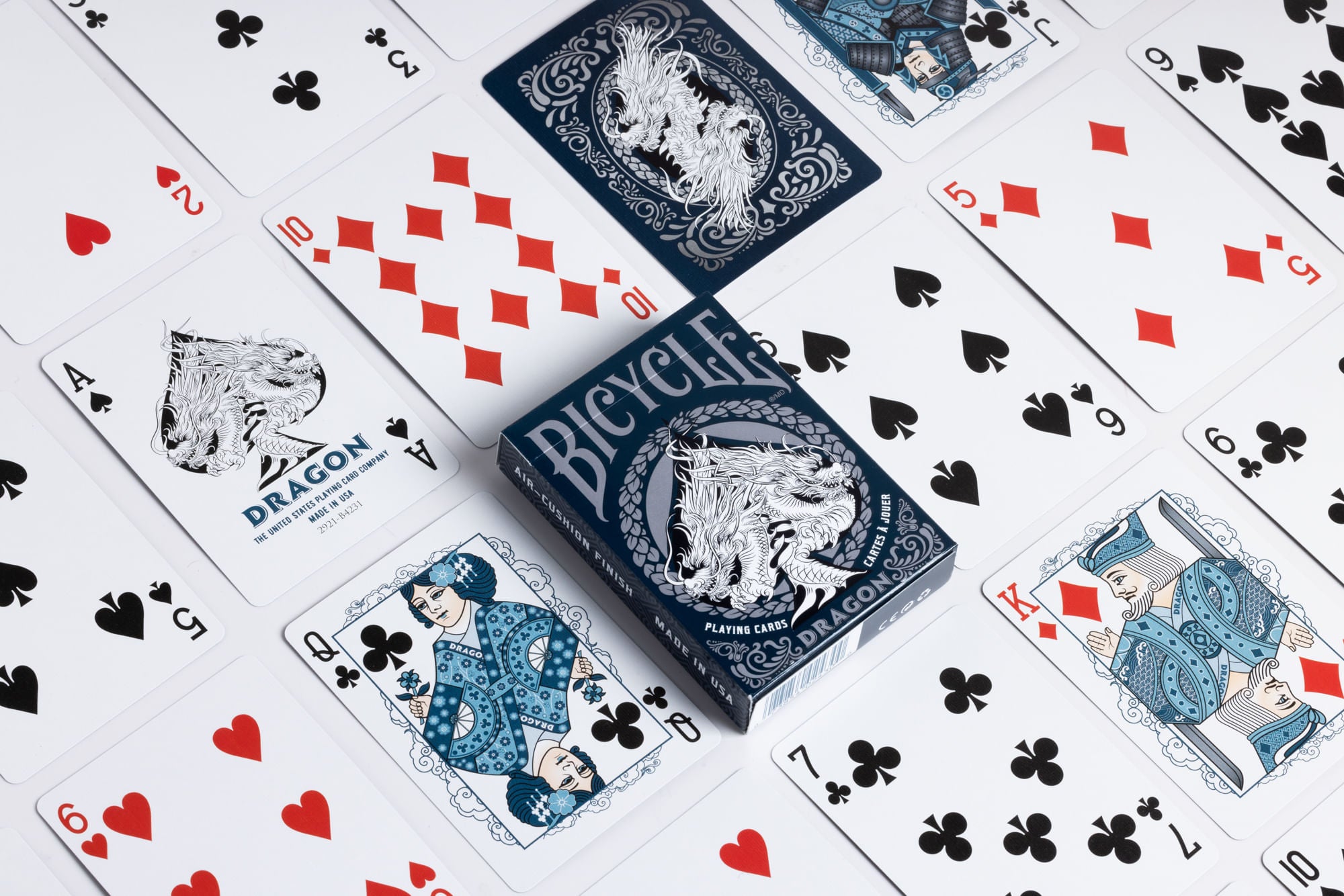 Bicycle Dragon Blue Black Red Gold Playing Cards