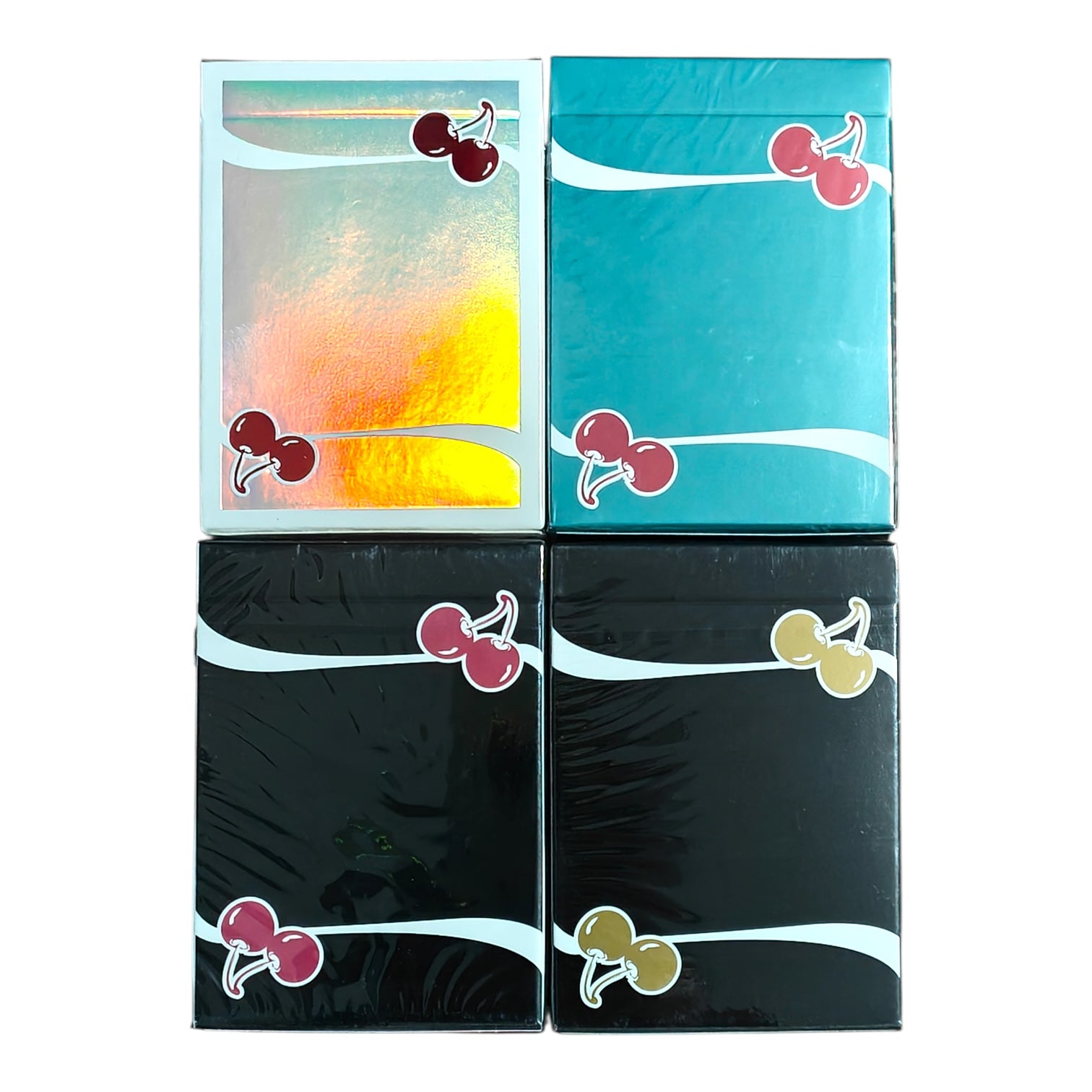 Cherry Casino Sands Mirage Holographic Black Hawk Teal Playing Cards