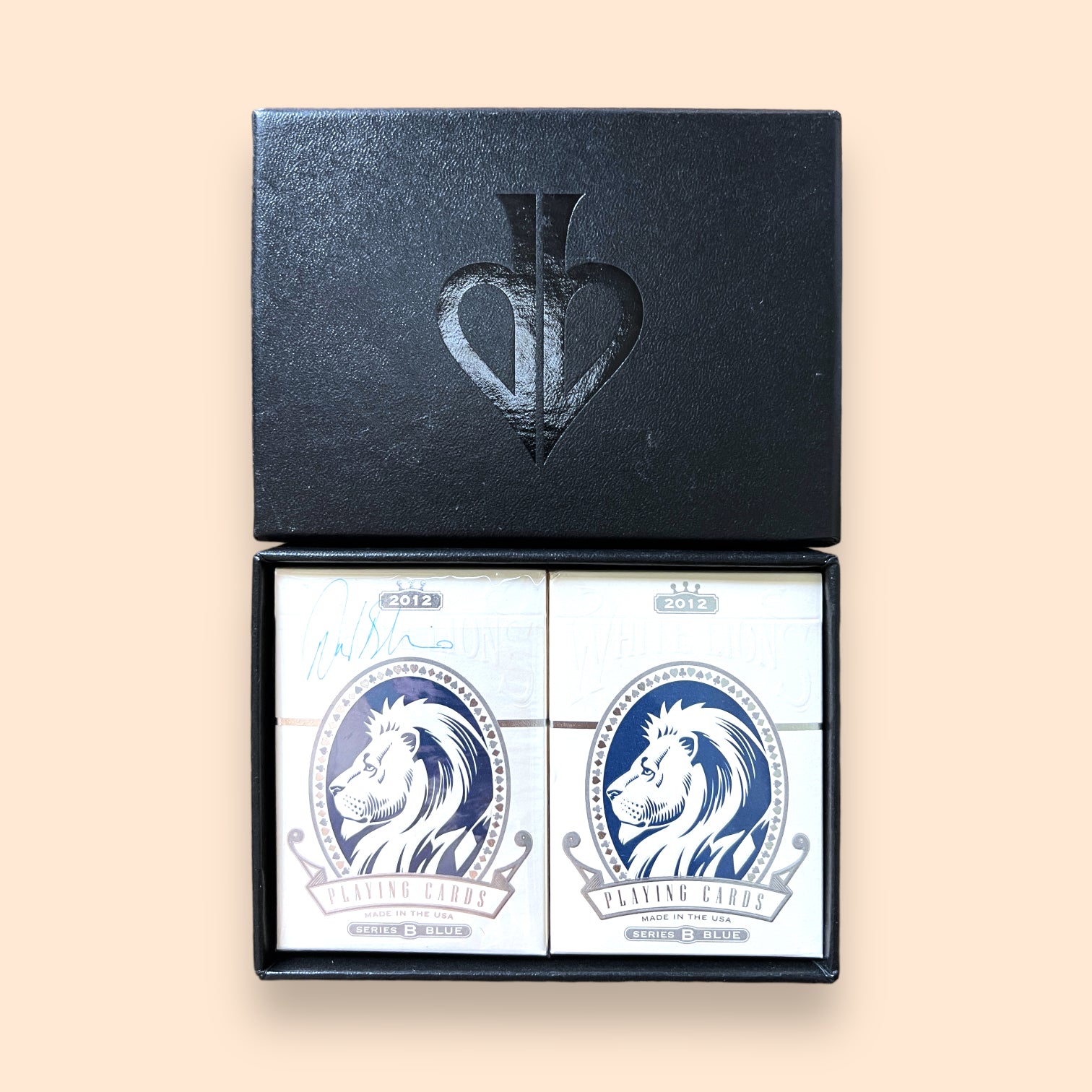 Split Spade White Lions Series B Blue Box Set Signed by David Blaine