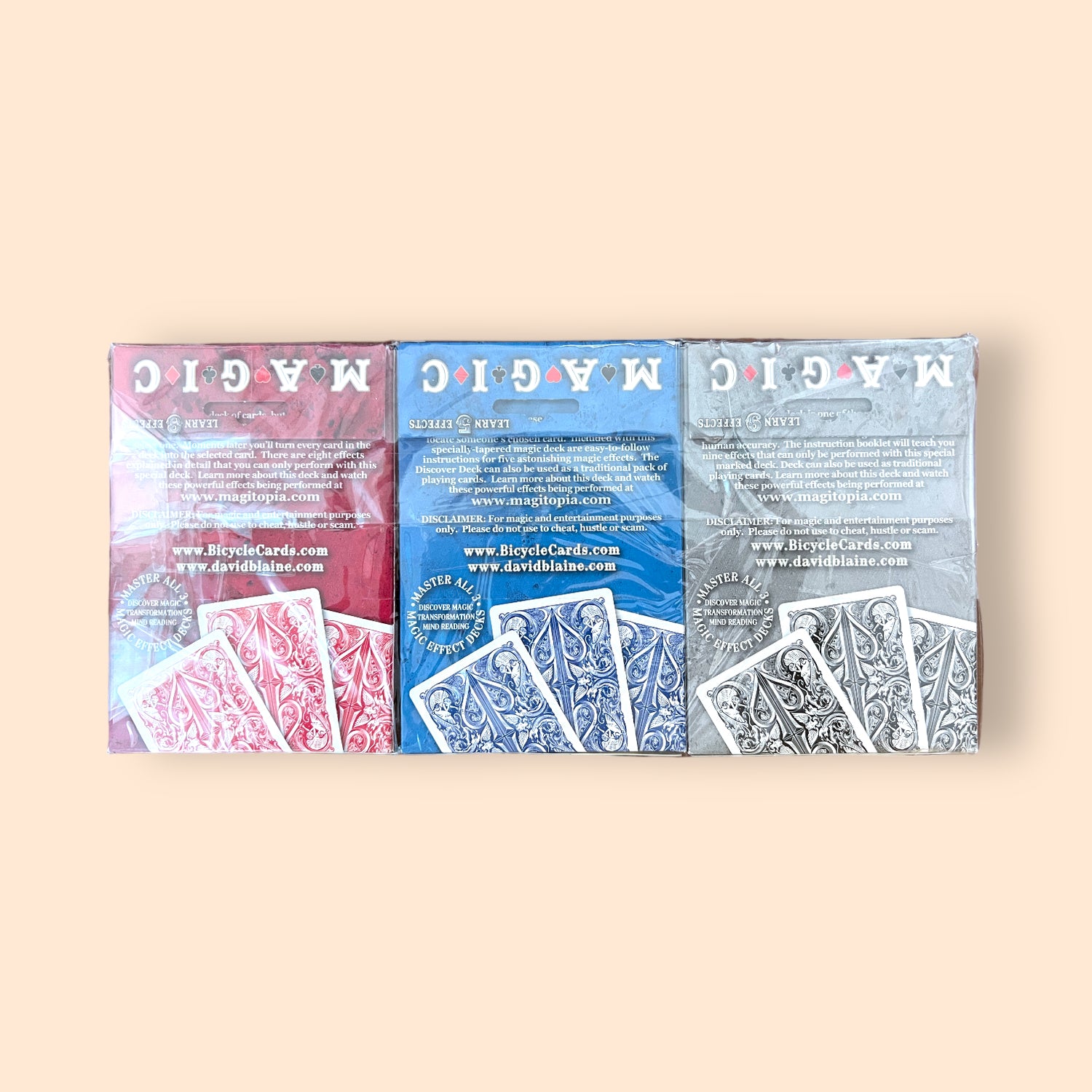 David Blaine Bicycle Discover Magic Mind Reading Transformation Playing Cards Set