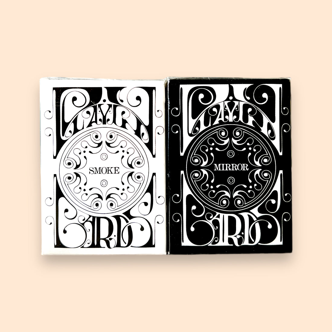 2 Decks Smoke & Mirrors V3 White + Black playing cards