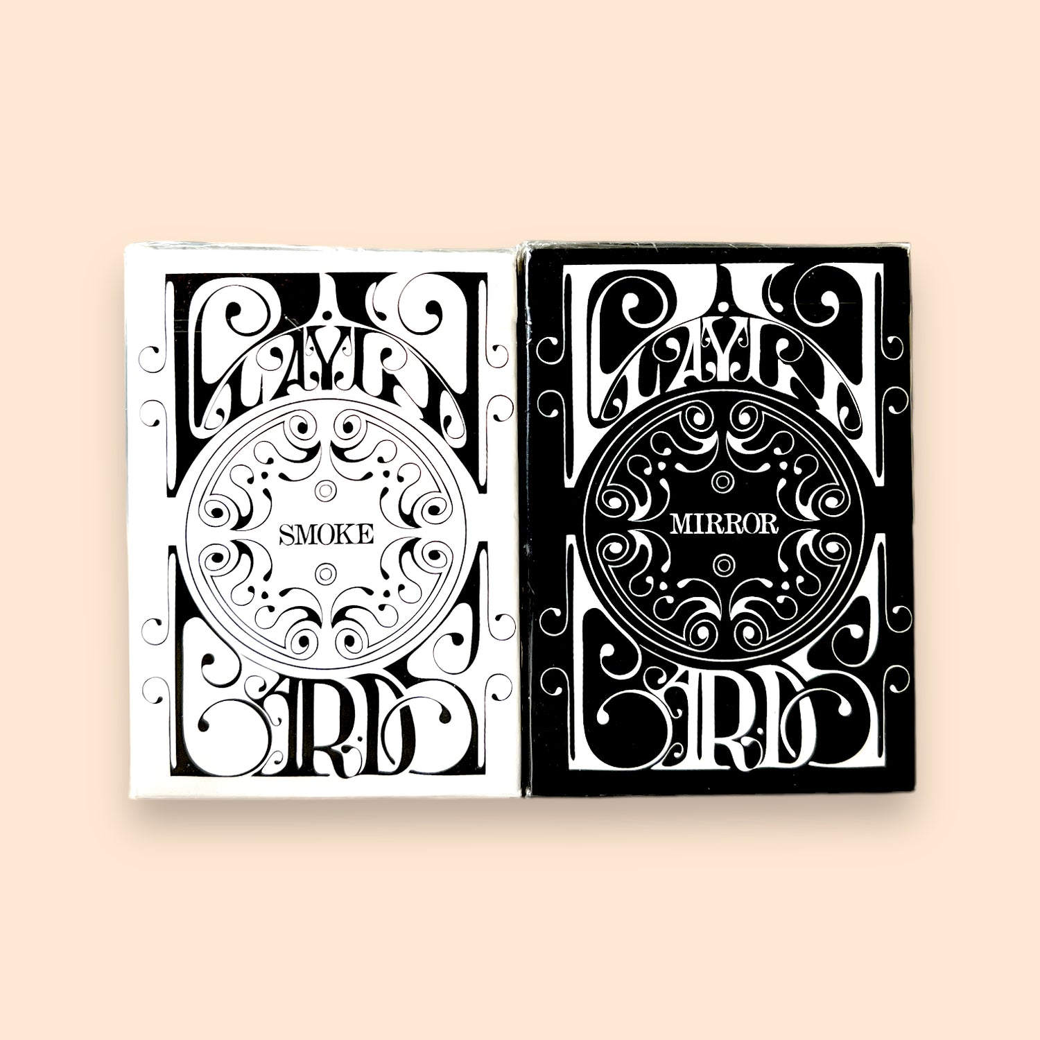 2 Decks Smoke & Mirrors V3 White + Black playing cards