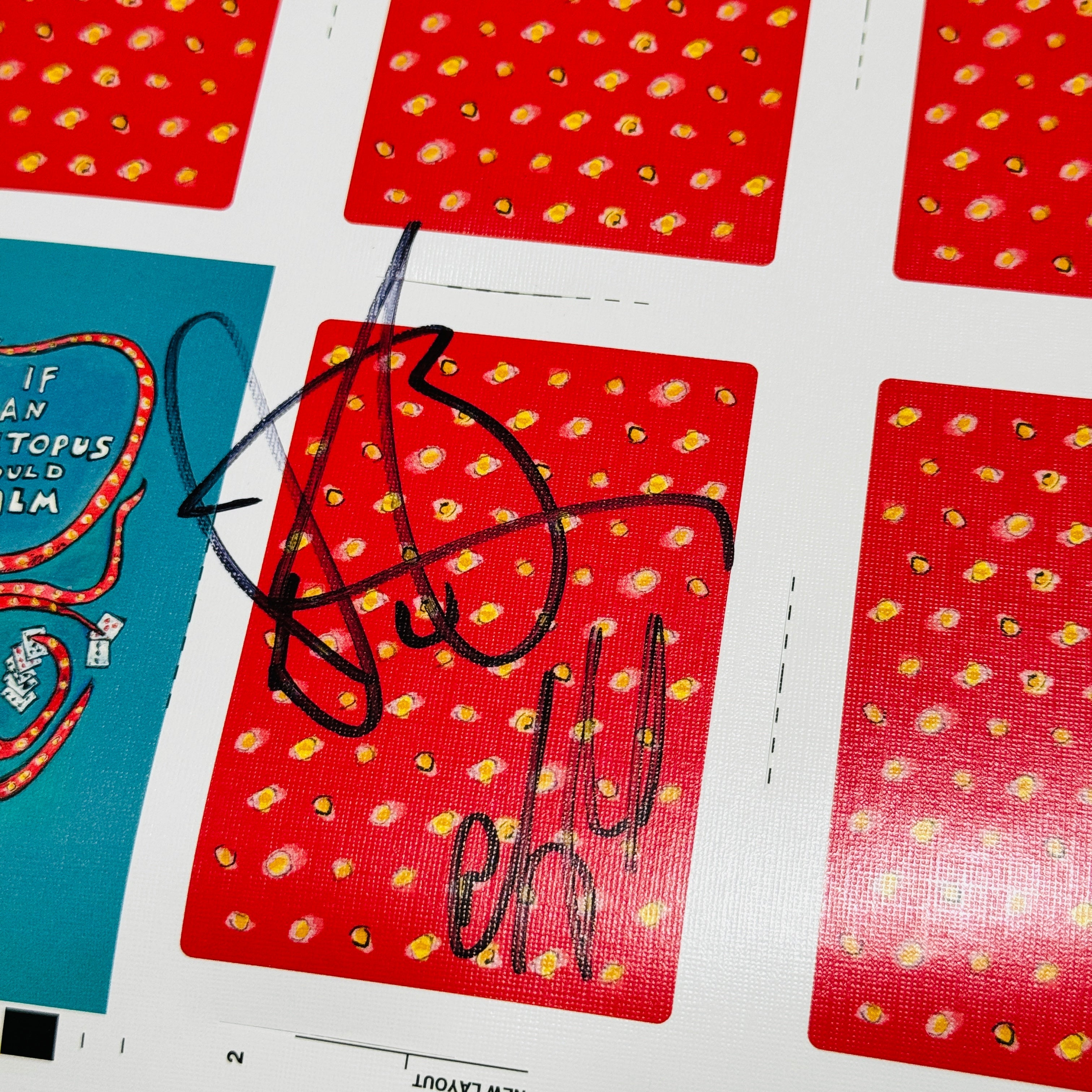 If An Octopus Could Palm V1 Uncut Sheet Signed by Dan & Dave