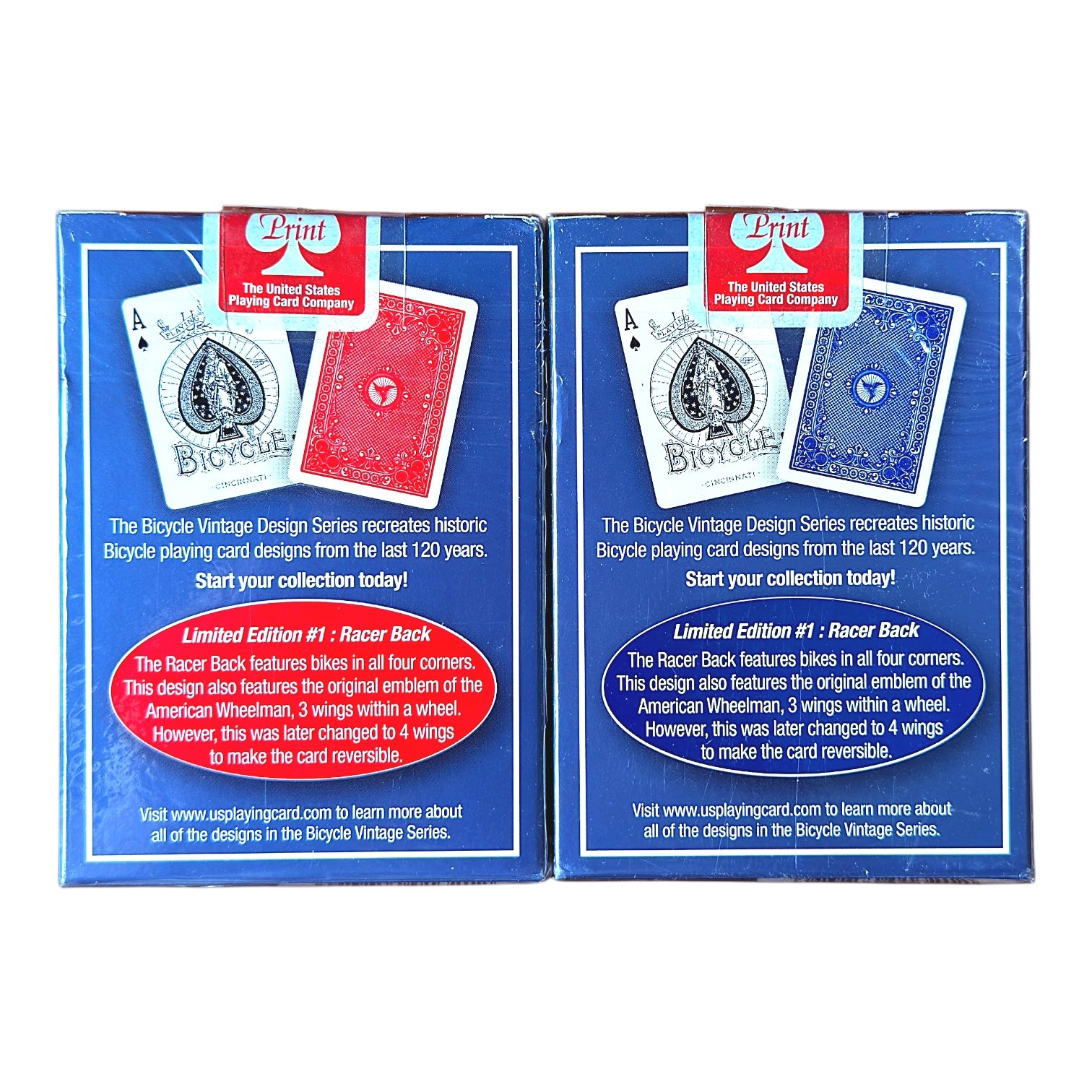 Bicycle Vintage Design Racer Back 1st Print Red Seal Made in Ohio Playing Cards