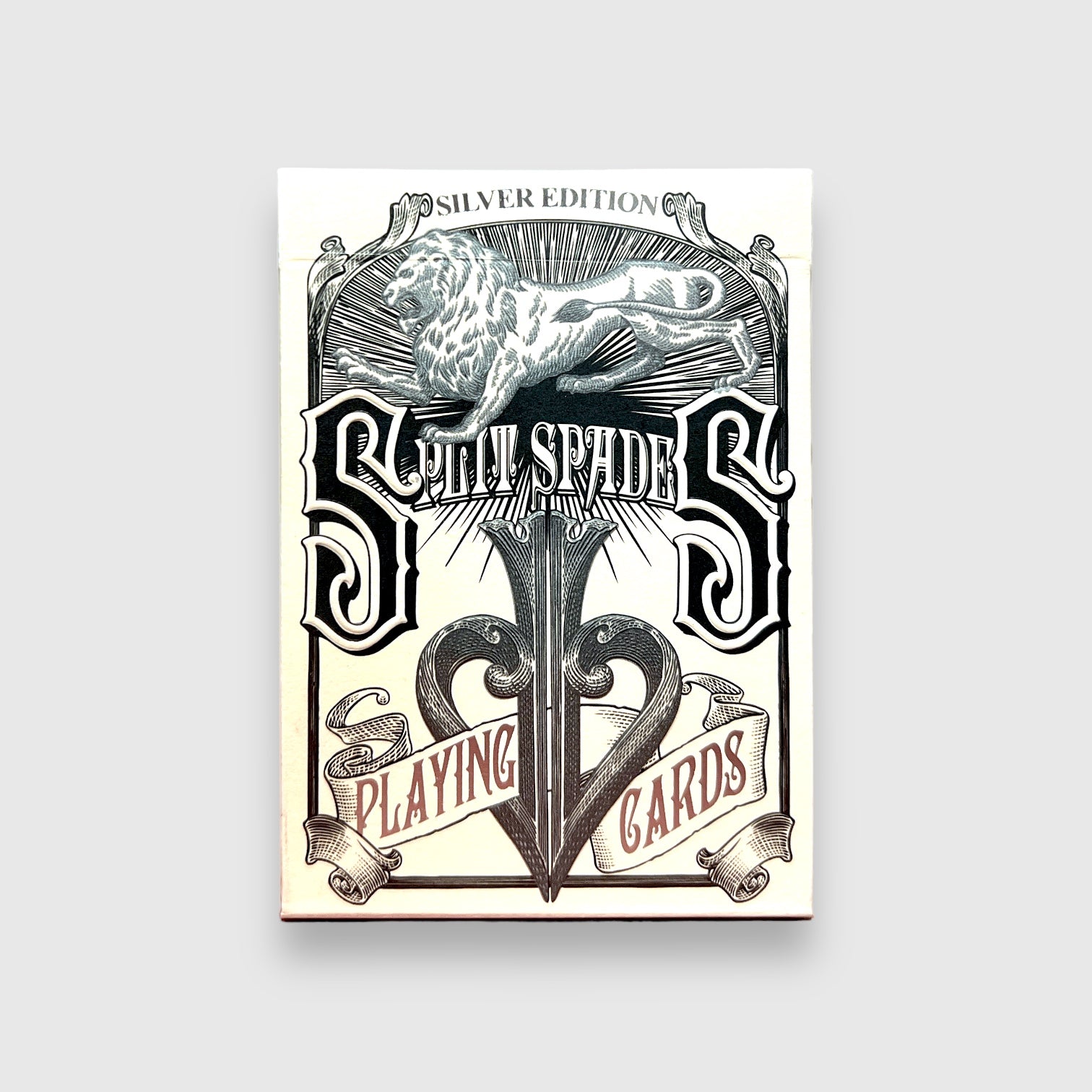 Split Spades Lion Silver Edition Playing Cards