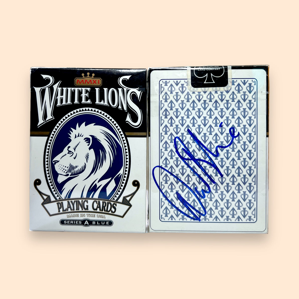 White Lions Series A Blue Playing Cards Signed by David Blaine Collector set