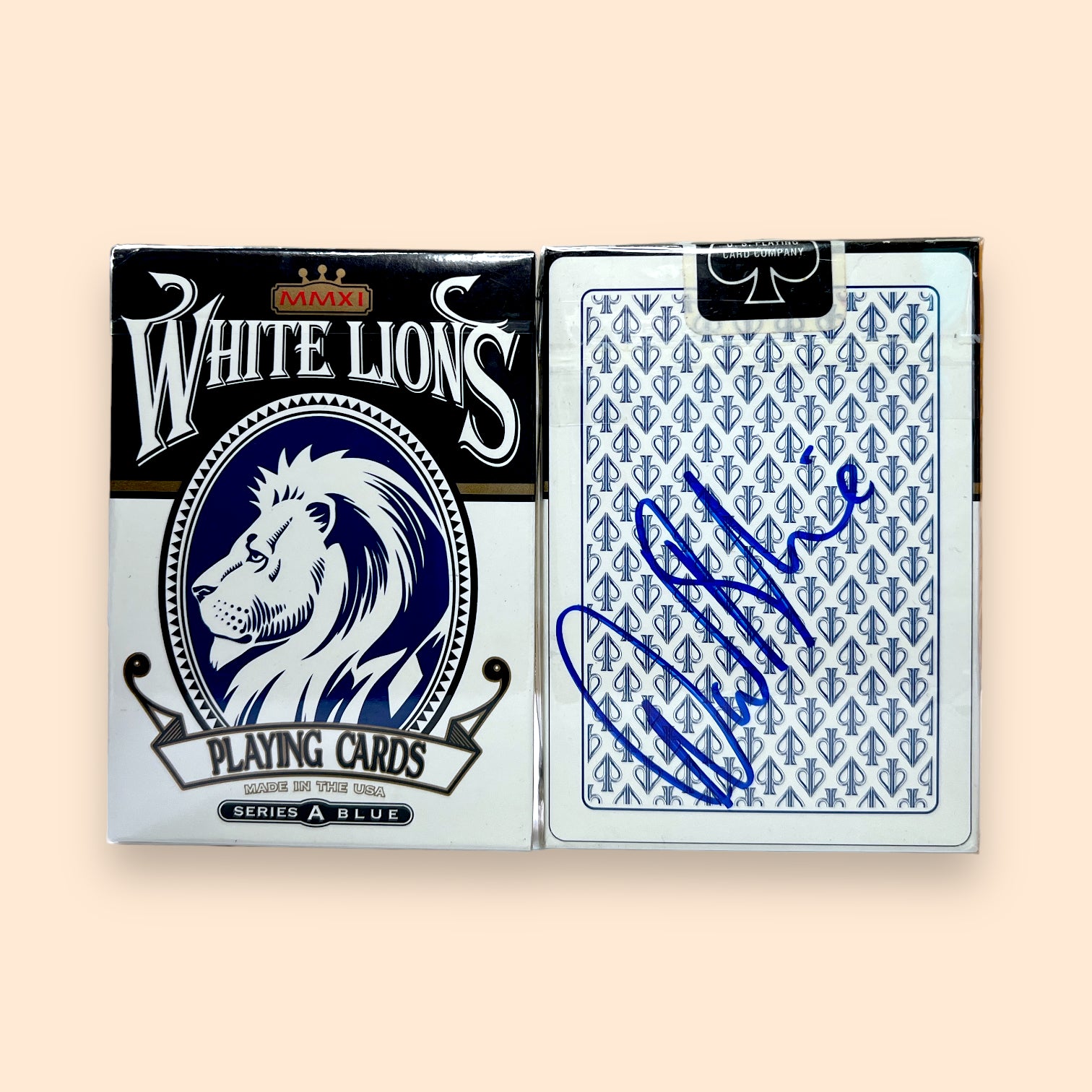 White Lions Series A Blue Playing Cards Signed by David Blaine Collector set