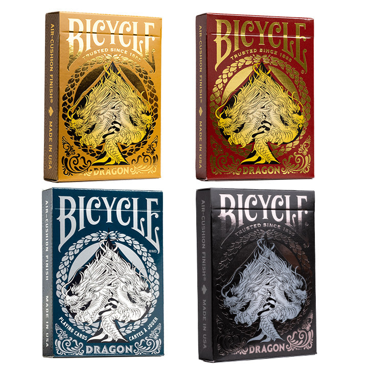 Bicycle Dragon Blue Black Red Gold Playing Cards