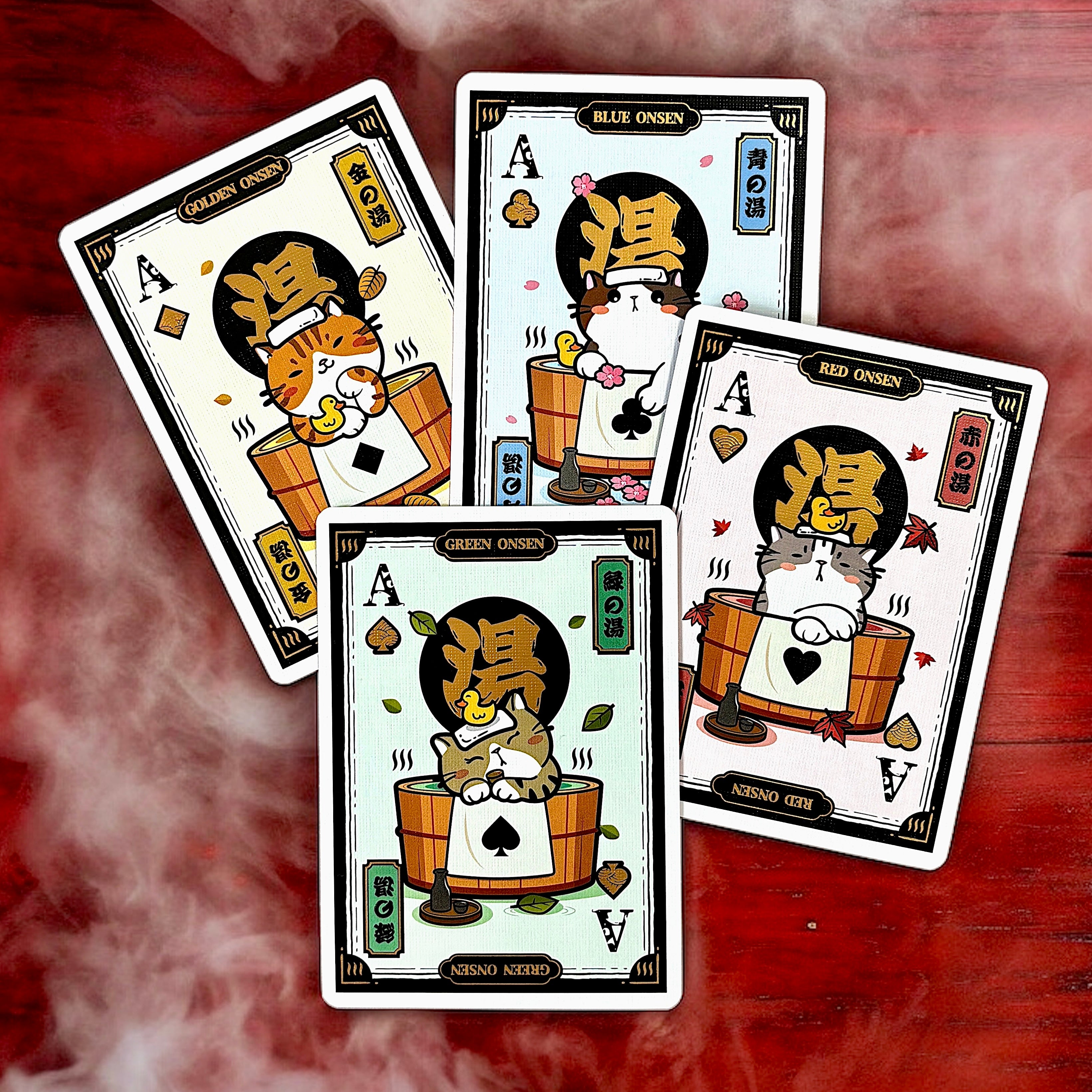 Onsen Neko Hot Spring Cat Playing Cards