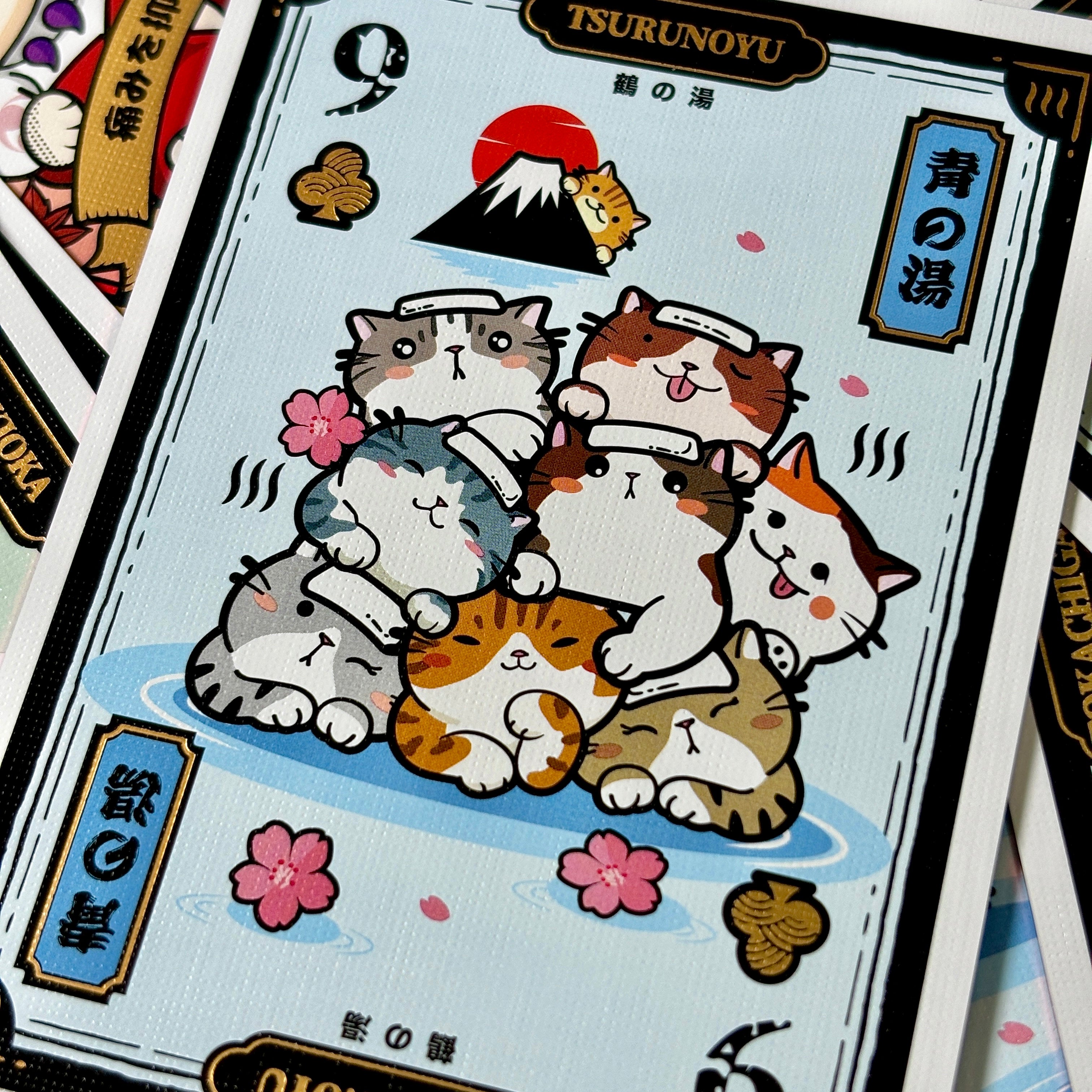 Onsen Neko Hot Spring Cat Playing Cards