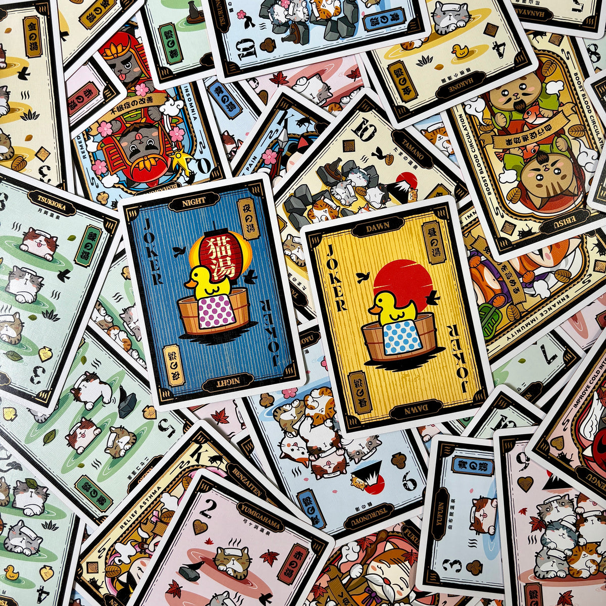 Onsen Neko Hot Spring Cat Playing Cards