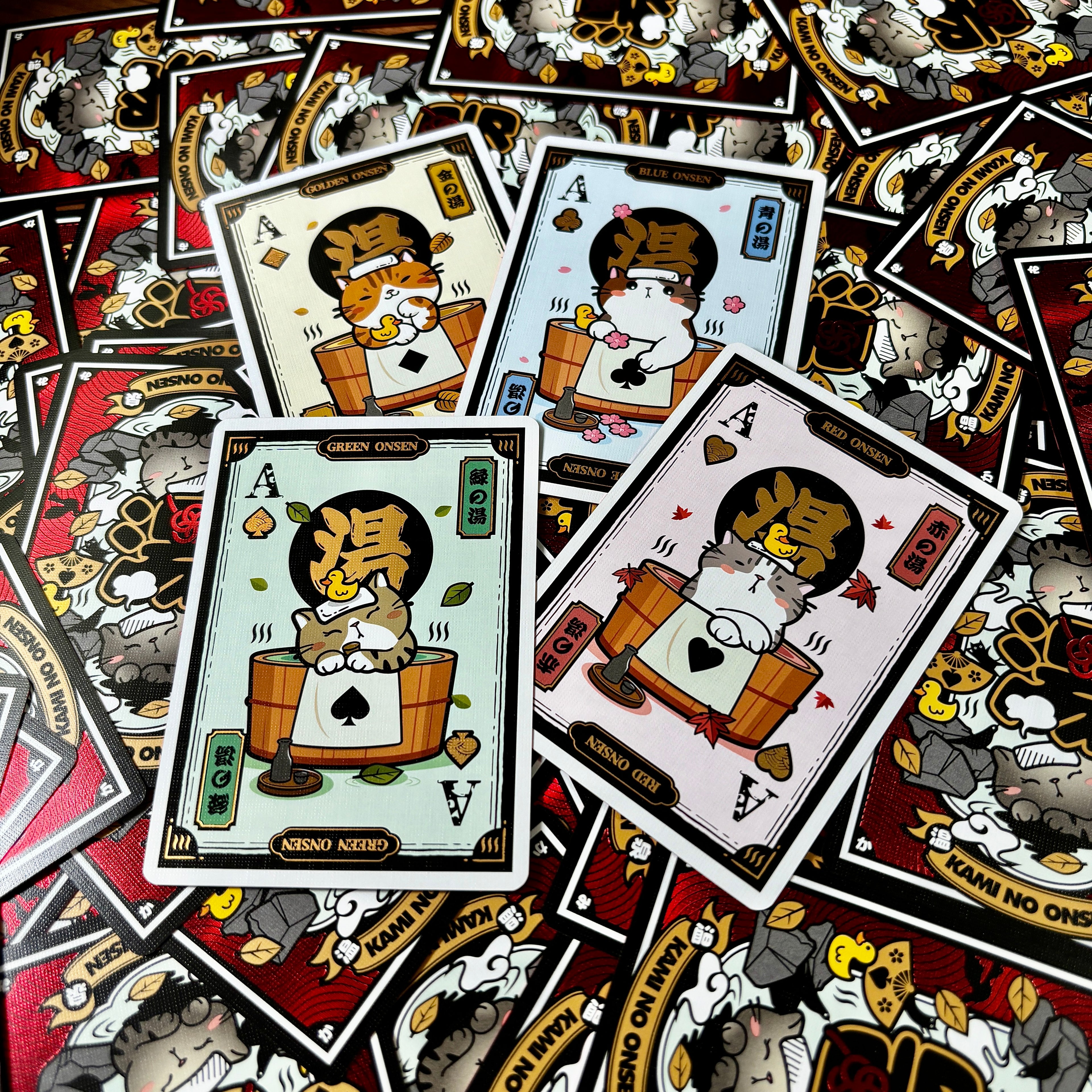 Onsen Neko Hot Spring Cat Playing Cards