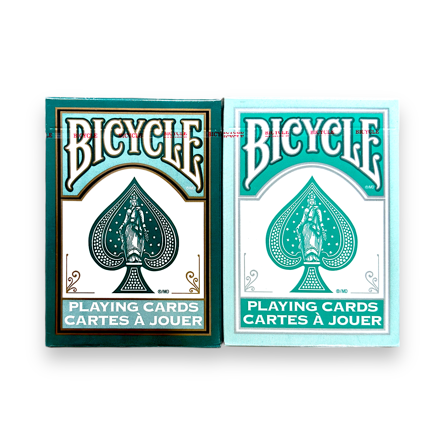 Turquoise bicycle cards sale