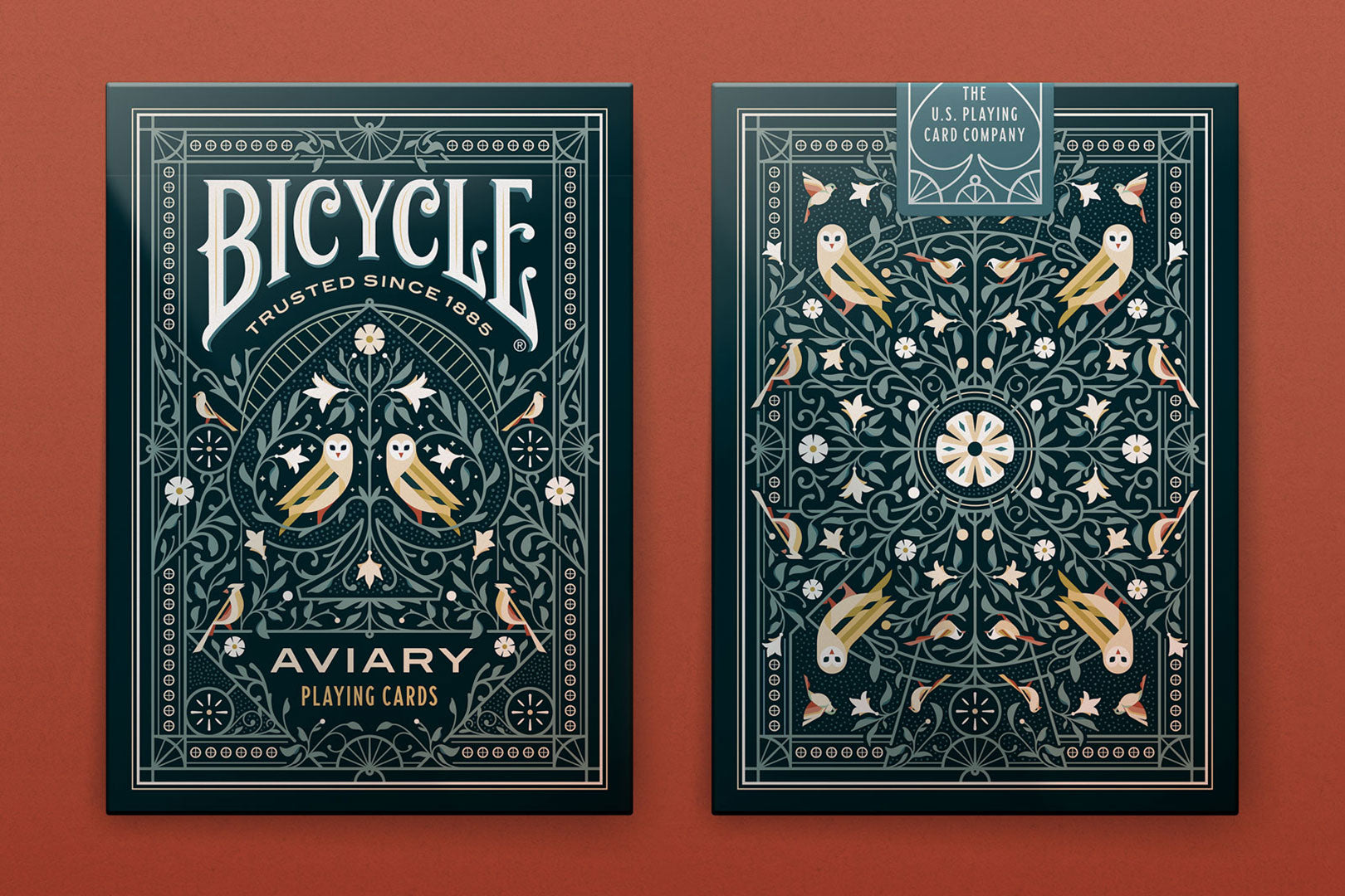 Bicycle Aviary Red & Green Playing Cards
