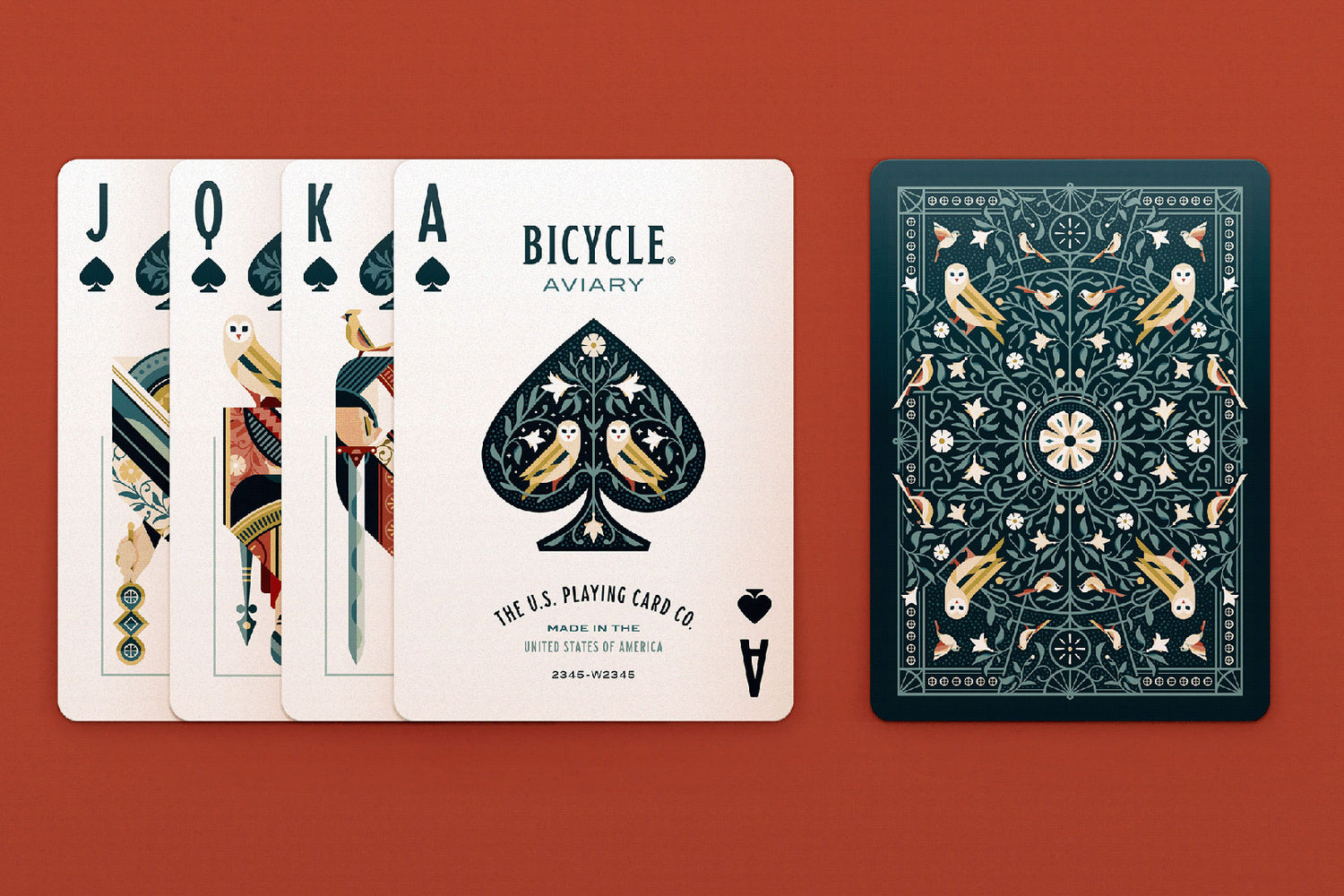 Bicycle Aviary Red & Green Playing Cards