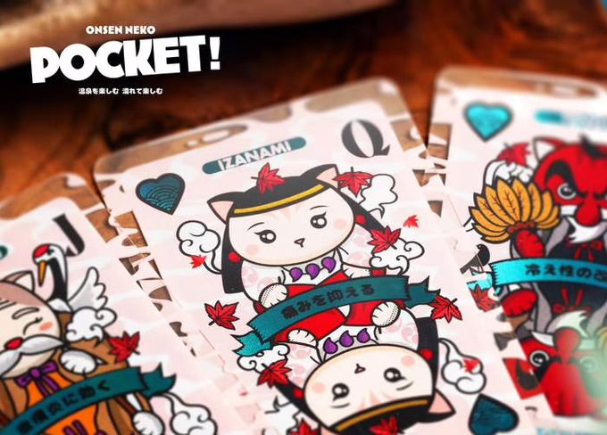 Onsen Neko POCKET Waterproof Travel-size Playing Cards Free Mini luggage