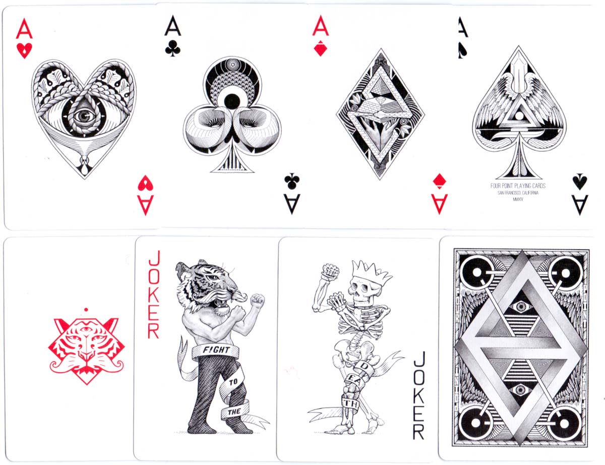 1st Edition White + Black (Mint) Four Point Playing Cards