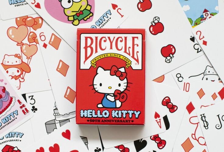 Bicycle Hello Kitty 50th Anniversary Red Playing Cards Sanrio