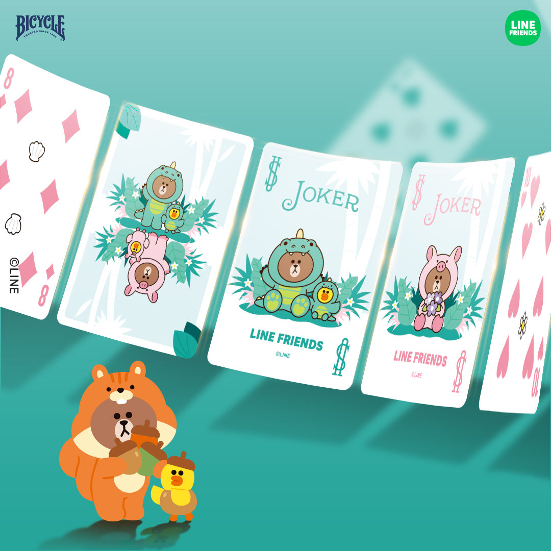 Bicycle Line Friends Family & Jungle Brown Playing Cards