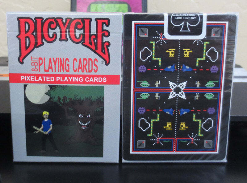 Bicycle 8-Bit Pixelated Grey Black Playing Cards
