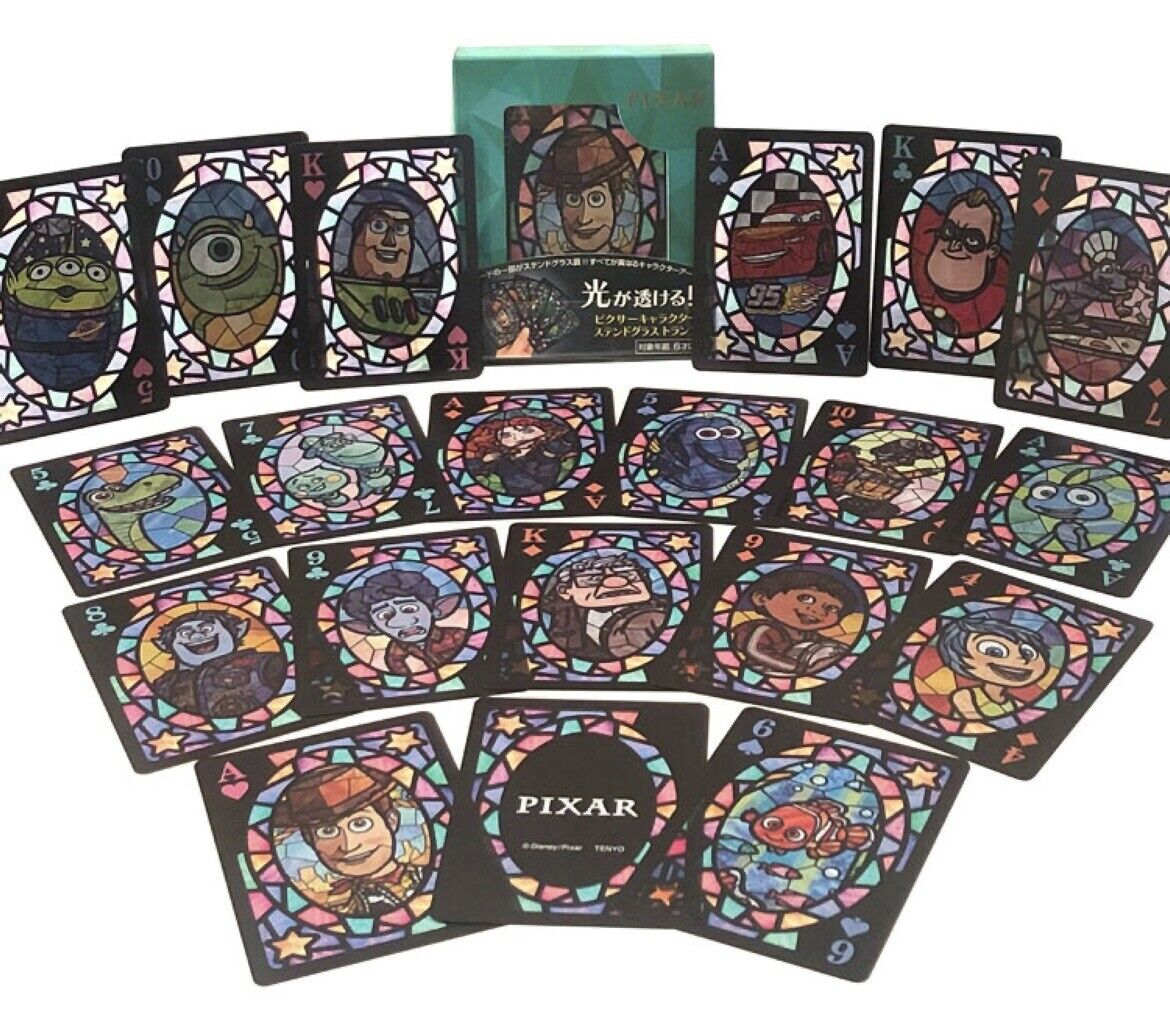 Disney Tokyo Japan Pixar Characters Stained Glass Playing Cards