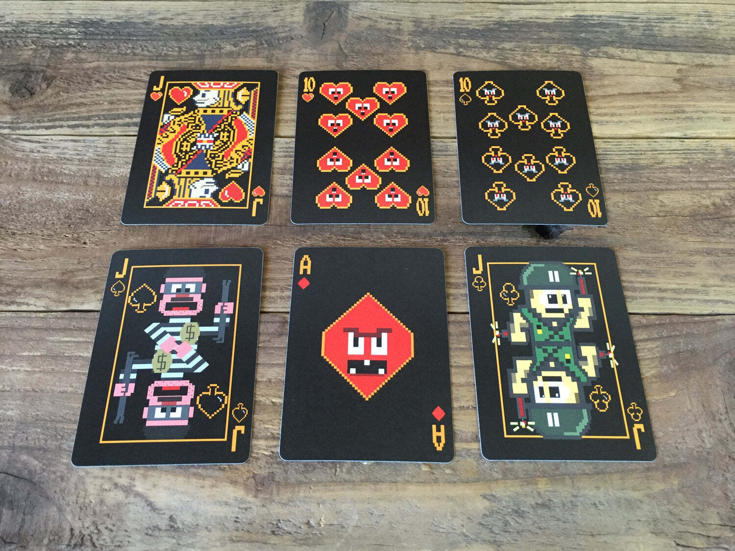Bicycle 8-Bit Pixelated Grey Black Playing Cards