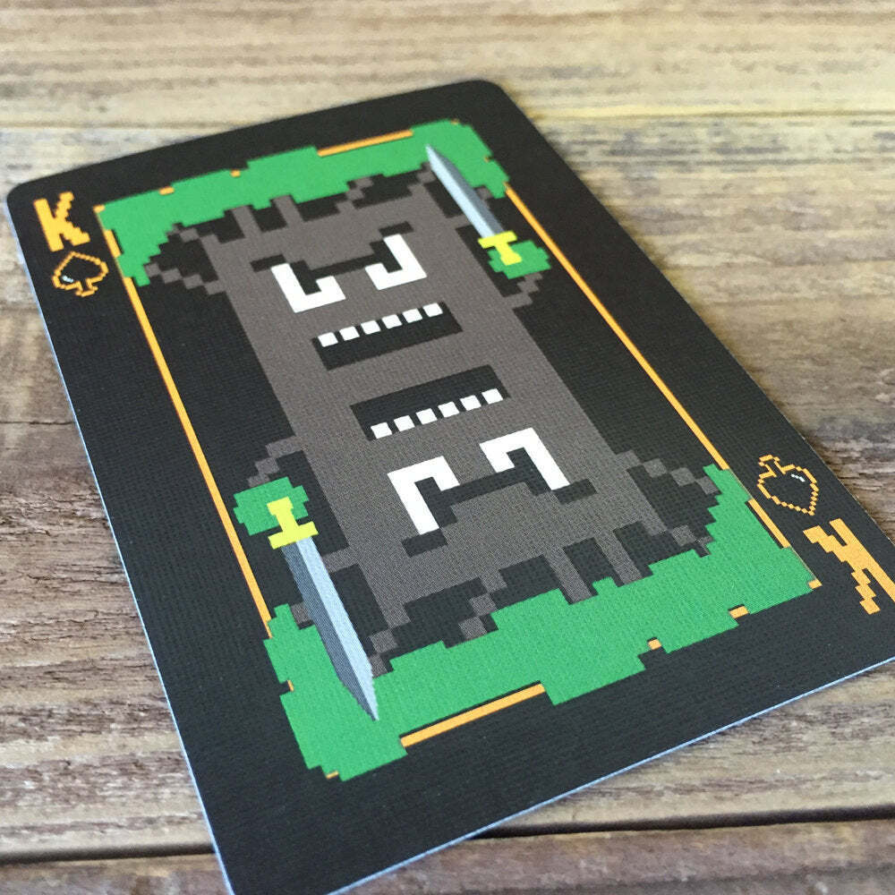 Bicycle 8-Bit Pixelated Grey Black Playing Cards