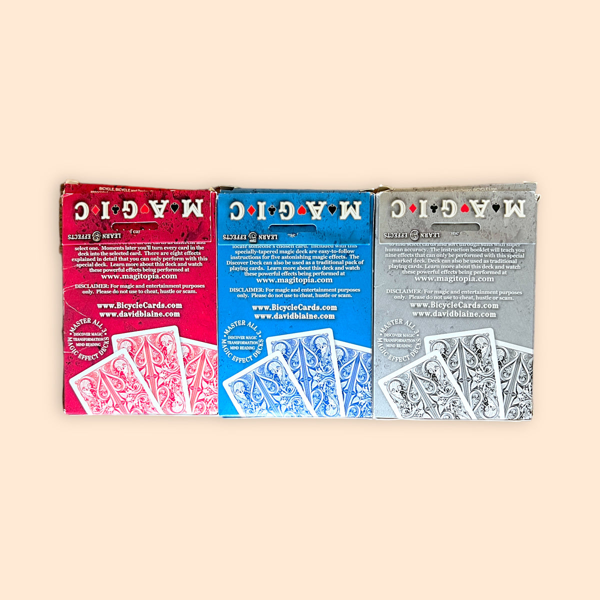 David Blaine Bicycle Discover Magic Mind Reading Transformation Playing Cards Set