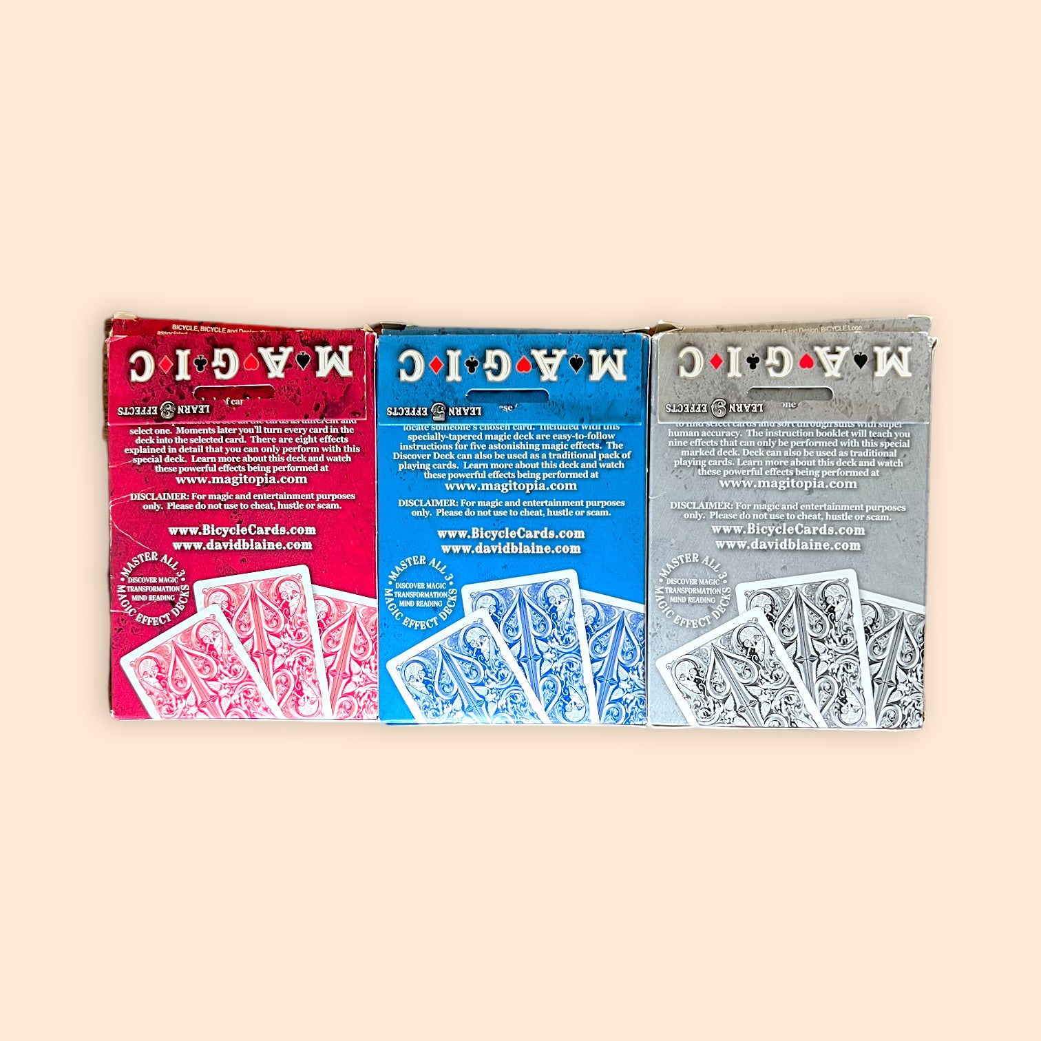 David Blaine Bicycle Discover Magic Mind Reading Transformation Playing Cards Set