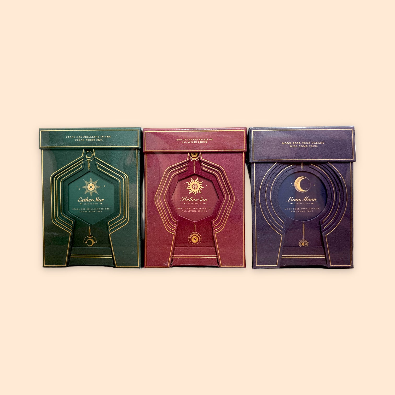 Violet Luna Moon + Helius Sun + Esther Star Standard + Deluxe Playing Cards Set